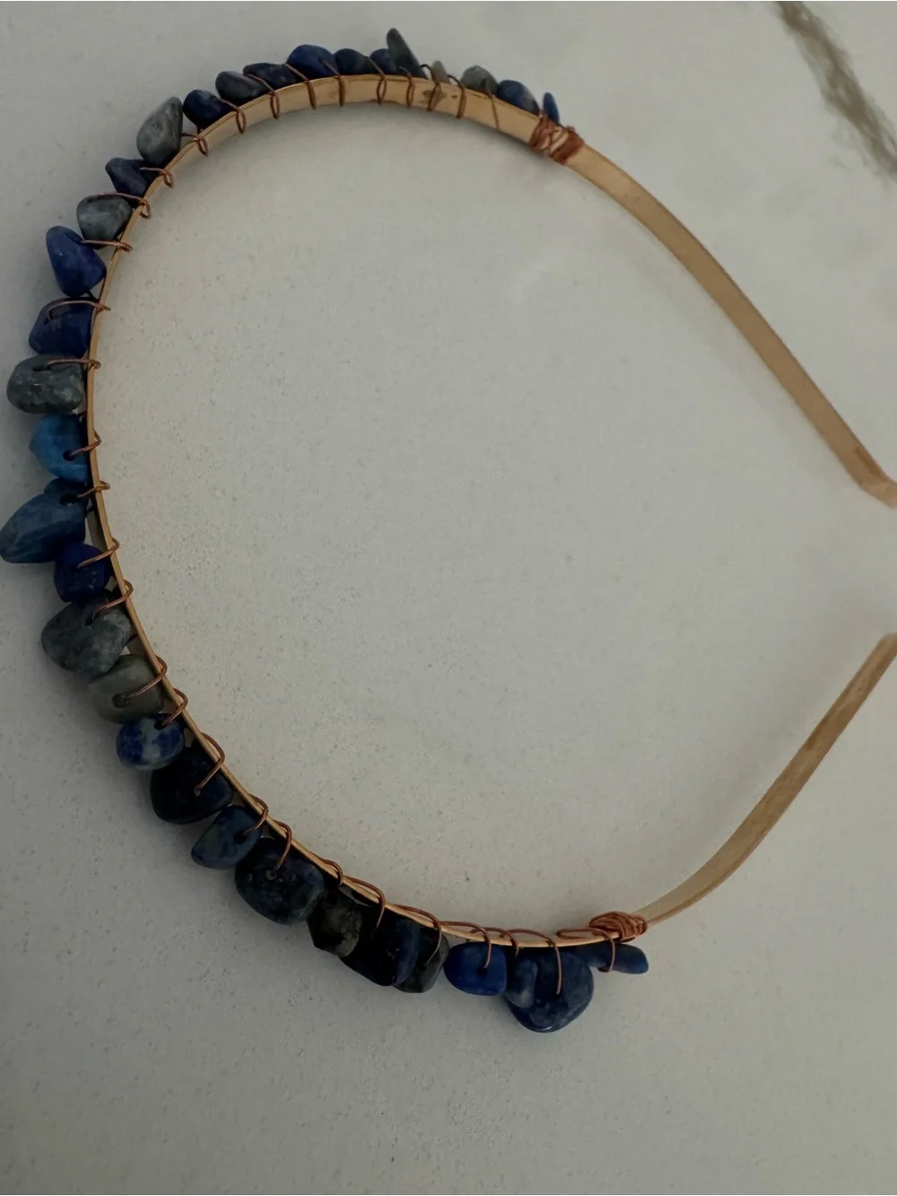 Blue Stone Wire-Wrapped Headband